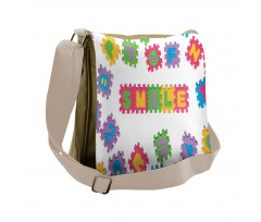 Smile Text Written Art Messenger Bag