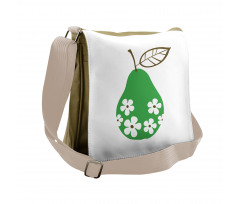 Fruit with Daisy Flower Blooms Messenger Bag