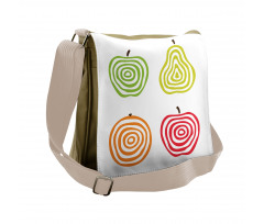 Apples Pear and Orange Line Messenger Bag