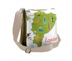 Infographic Map Landmarks Messenger Bag