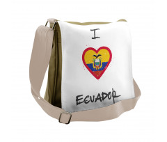 I Love Ecuador Heart Flag Messenger Bag