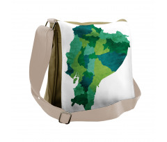 Green Tones Political Map Messenger Bag