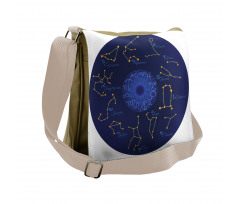 Round Shape Astrology Map Messenger Bag