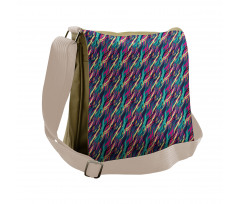 Wavy Diagonal Look Stripes Messenger Bag