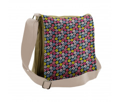 Colorful Ring Donuts Doodle Messenger Bag