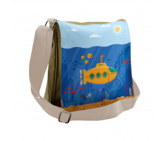 Cartoon Underwater Life Messenger Bag