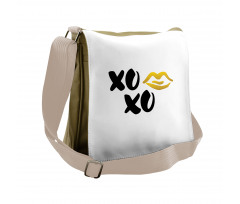 Simple Lettering with Lip Kiss Messenger Bag