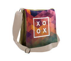 Colorful Geometric Kiss Square Messenger Bag