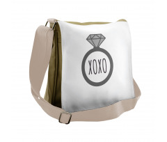 Wedding Ring Proposal Kisses Messenger Bag