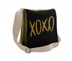 Romance Love Kisses Dark Print Messenger Bag