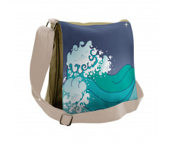 Ocean Curl Sea Waves Messenger Bag