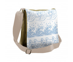 Ocean Curved Tsunami Messenger Bag