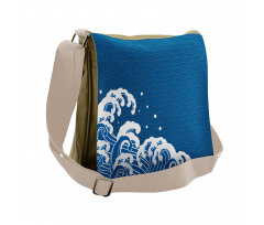 Sea Oriental Waves Messenger Bag