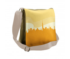 Panoramic Silhouette Cityscape Messenger Bag