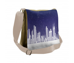 New York Skyline Starry Night Messenger Bag