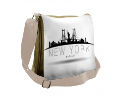 New York USA Wording Landmarks Messenger Bag