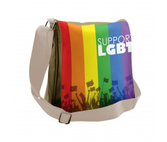 Support LGBT Celebration Flag Messenger Bag