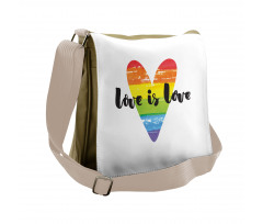 Love is Love Rainbow Heart Messenger Bag