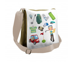 Ball Sports Equipment Cartoon Messenger Bag