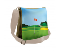 Teeing Ground with a Hole Flag Messenger Bag