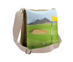 Teeing Box and Flag Golf Field Messenger Bag