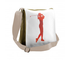 Silhouette of a Woman Player Messenger Bag