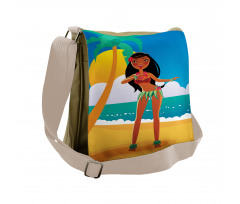 Hawaiian Woman Dancing Messenger Bag