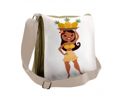 Tropical Girl Pineapples Messenger Bag