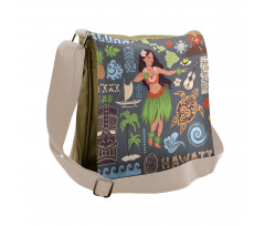 Tribal Aloha Retro Folks Messenger Bag