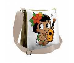 Girl Playing the Ukelele Messenger Bag