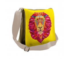 Geometric Lion Face Messenger Bag