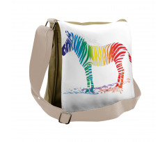 Zebra Rainbow Colors Messenger Bag