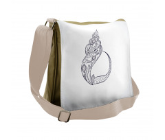 Floral Ornamental Seashell Messenger Bag