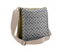 Greyscale Floral Graphic Messenger Bag