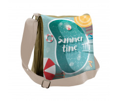 Top View Swimming Pool Messenger Bag