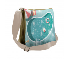 Aerial Poolside Image Messenger Bag