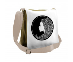 Art Nouveau Sad Girl Messenger Bag