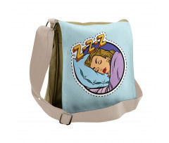 Comic Book Sleeping Girl Messenger Bag