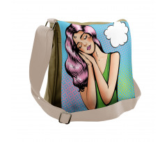 Girl Sleeping Retro Pop Art Messenger Bag