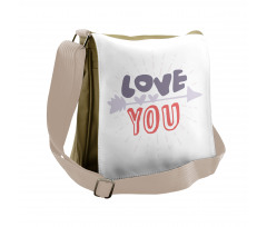 Valentines Day Theme Words Messenger Bag