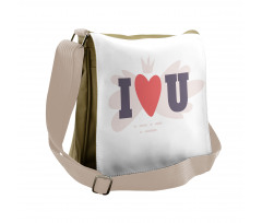 I Heart You Simple Pictogram Messenger Bag