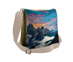 Alpine Clouds Foggy Messenger Bag