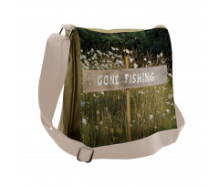 Sign Pole Among Field Messenger Bag