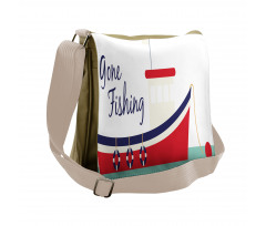 Cartoon Fishing Boat Messenger Bag