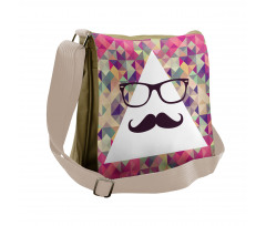 Hipster Mustache Glasses Messenger Bag