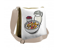 Healthy Breakfast Cartoon Messenger Bag