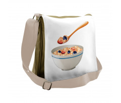 Spoon and Bowl of Porridge Messenger Bag