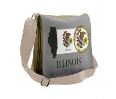 State Map and Flag Eagle Messenger Bag