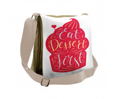 Eat Dessert First Cupcake Messenger Bag