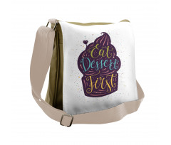 Doodle Cupcake Heart Messenger Bag